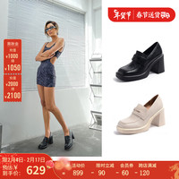 史蒂夫·马登 STEVE MADDEN/思美登秋季新款方头粗跟高跟乐福鞋女 FAR-OUT