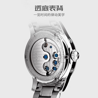 上海（SHANGHAI）手表男士自动机械表 国民系列 露摆 镂空银SH6003N-1
