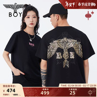 BOY LONDON春24新品情侣款短袖烫金主题朋克痞帅潮牌圆领T恤N01906 粉色 M
