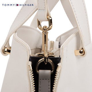 TOMMY HILFIGER 24春季女装金属字母可卸肩带手提斜挎单肩包AW0AW15968 白色YBL OS