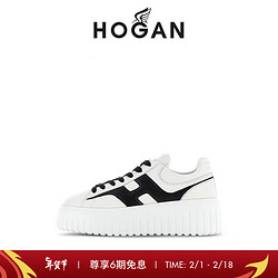 HOGAN H-STRIPES系列 女士低帮休闲鞋 HXM6450FE91 白/黑 39.5