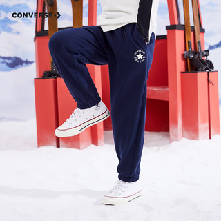 Converse匡威童装冬男童女童加绒长裤裤子儿童运动裤卫裤休闲裤 藏青蓝 140/60（S）