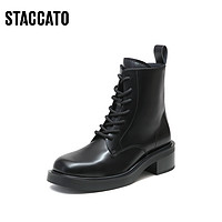 STACCATO 思加图 新款英伦风马丁靴厚底圆头短靴粗跟皮靴EFT01DD2