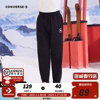 匡威（Converse）匡威童装冬男童女童加绒长裤裤子儿童运动裤卫裤休闲裤 正黑色 140/60(S)