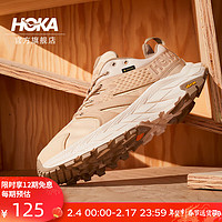 HOKA ONE ONE男女鞋春季ANACAPA LOW GTX低帮户外徒步鞋耐磨减震支撑防水版 流沙色/蛋酒色 38.5