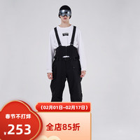 牧途雪(MUTUSNOW) 2022滑雪裤男背带单板双板防风防水保暖宽松大码高端可拆卸 MT背带裤 MT背带男黑裤 XL