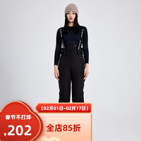 牧途雪滑雪裤女双板单板滑雪服滑雪装备防风防水加厚保暖滑雪背带裤 652 黑色 XL