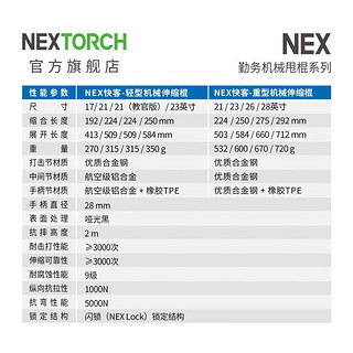 纳丽德（NEXTORCH） 【阿特同款】快客勤务棍轻重机防身防卫棍防狼三节棍伸缩棍 21英寸轻型教官版勤务棍