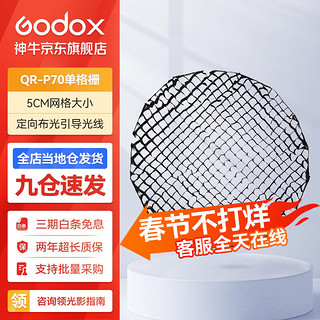 Godox 神牛 快装深口柔光箱网格柔光罩保荣口摄影闪光灯便携快装 P70单栅格 标配