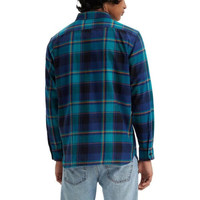 李维斯(Levi's)时尚活力撞色男装长袖格子工装外套式衬衫潮牌20400400 Charlie Plaid Ocean 3XL
