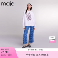 Maje【新春胶囊系列】2024早春新款女装印花连帽卫衣MFPSW00159 白色 T