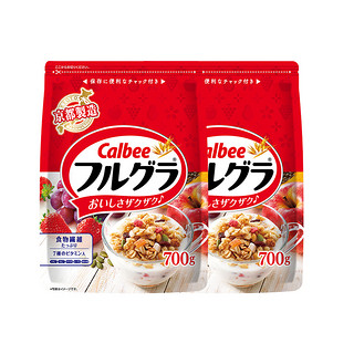 Calbee 卡乐比 日本进口Calbee卡乐比水果燕麦片早餐冲饮谷物原味700g*2