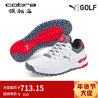 彪马（PUMA） 高尔夫球鞋男款 PROADAPT H8 时尚稳定防水支撑低帮无钉鞋子 37655401 彪马白-银色-深红色 7 UK-40.5/260mm