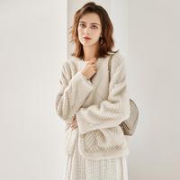 NAWain 纳纹 冬女式外套仿貂毛外套毛绒感保暖上衣百搭外套女