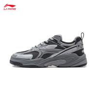LI-NING 李宁 溯系列 闪星 2 男子休闲运动鞋 AGLT171-4 黑色/鲨鱼灰 42