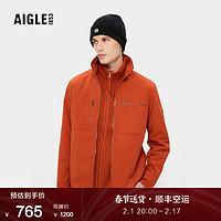 AIGLE艾高AAW22MSHI002男防泼水UPF50+防紫外线长袖衬衫 粘土红 AB122 XL(185/100A)