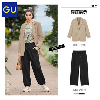 GU 极优 宽松茄克春季休闲百搭西装夹克英伦风外套345589/347795