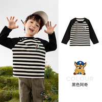 汪汪队立大功汪汪队男童长袖t恤春秋2024儿童上衣春季宝宝T恤男孩打底衫 黑色 110CM
