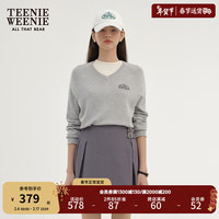 Teenie Weenie【含桑蚕丝】小熊2024年薄款针织毛衣 灰色 160/S