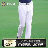 PGA 高尔夫裤子男 防水长裤 休闲服装 舒适运动面料 保暖磨绒内里 PGA 102024-白色 XL【35码】
