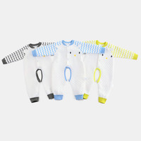 齐齐熊 cicibear婴幼儿连体衣冬装衣服男女宝宝夹丝开档保暖纯棉哈衣爬服 静谧蓝 73cm