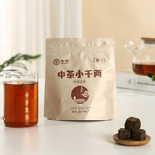 百年木仓中粮中茶茶叶 安化黑茶花卷茶便携袋装 中茶小千两150g