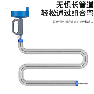 乐喏 通马桶疏通器下水道疏通器管道一炮通疏通马桶工具气筒疏通器 手摇疏通器【5米】