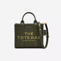 MARC JACOBS 马克·雅克布 THE TOTE 托特系列 女士牛皮革斜挎包 H053L01RE22 密林绿 迷你