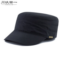 川玖田一 大头帽 男 鸭舌帽平顶帽大码帽子夏季速干薄款大号休闲鸭舌帽 黑色 L(58-60cm)（正常头围）