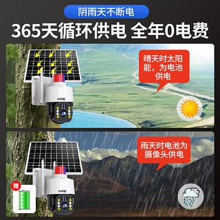 霸天安4g太阳能摄像头监控室外无线wifi监控器360度全景全彩无死角带夜视追踪无电无网手机远程户外 【WIFI版】太阳能供电+64G