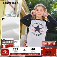 Converse匡威童装男童长袖t恤春秋女童春装上衣纯棉T恤 正黑色 120/60