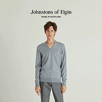 Johnstons of Elgin 经典V领套头羊毛衫男秋针织衫