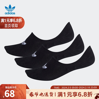 adidas 阿迪达斯 Originals LOW CUT SOCK 3P 中性运动袜 FM0677 黑色 XS