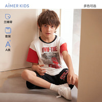 爱慕儿童(AIMER KIDS)宝宝春夏男女童莫代尔儿童睡衣家居套装短袖萌趣可爱轻薄透气 男-大灌篮AK243E451 150