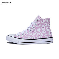 Converse匡威儿童鞋女童大童花朵图案高帮帆布鞋2024A08118C 浅紫色/白 37码