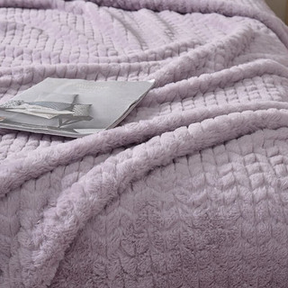 DAPU大朴 仿兔绒毛毯双层加厚毯子空调午睡毯沙发毯150*200cm 公主紫