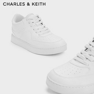 CHARLES&KEITH24春季CK1-70900502简约时尚系带运动鞋小白鞋 White白色 37