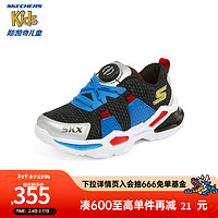 Skechers斯凯奇童鞋男童鞋子大童运动鞋儿童鞋跑步鞋402248L BKRB/黑色/红色/蓝色 27.5码