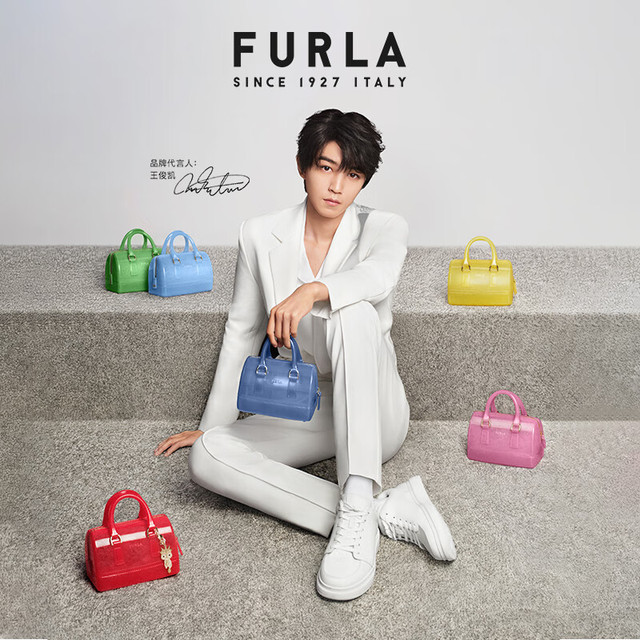 FURLA CANDY女士迷你波士顿包 深蓝色-海报款