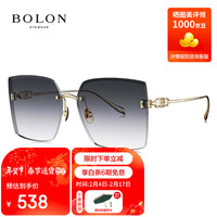 暴龙（BOLON）眼镜24年杨紫同款优雅无框β钛太阳镜开车防晒墨镜女潮 BL7201A61 A61-灰渐进(非偏光)