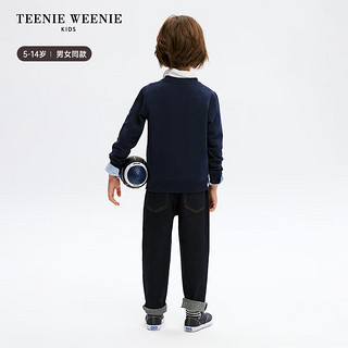Teenie Weenie Kids小熊童装24春夏男女童休闲宽松直筒牛仔裤 深蓝色 130cm