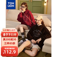 唐狮 TONLION女连帽卫衣 黑色 M