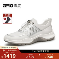 零度Zero男鞋2024年春夏运动机能风轻便防滑羊里休闲运动鞋子男 白色 38