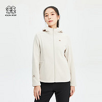 KOLON SPORT可隆女士连帽抓绒夹克 燕麦灰OT 155/XS