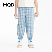 MQD 马骑顿 童装男童23夏季复古牛仔裤中大儿童格纹休闲灯笼裤洋气