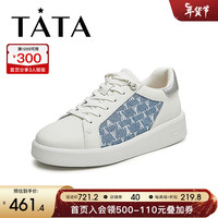 他她（TATA）2024春商场同款厚底时尚板鞋女休闲鞋新款7OXA2AM4 白/兰