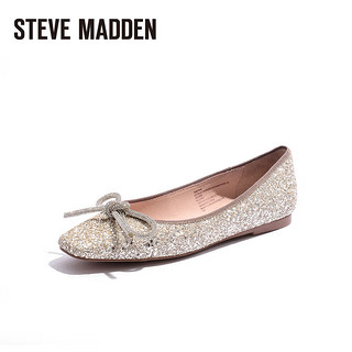 STEVE MADDEN/思美登春季新款蝴蝶结闪钻芭蕾鞋女单鞋仙女鞋 TABITHAA 金色（舒适升级版） 34