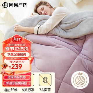 YANXUAN 网易严选 A类牛奶绒纤维被 冬被3100g 220*240m紫色 220*240cm