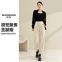 抖音超值购：FIRS 杉杉 SHANSHAN/杉杉24K龙年爆款毛呢镰刀裤女秋冬加绒九分垂感显瘦裤子