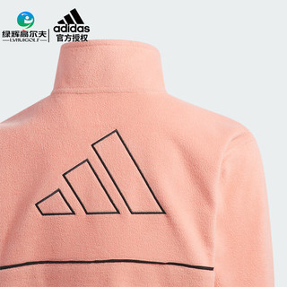 阿迪达斯（adidas）高尔夫儿童卫衣年冬季新款 运动休闲套头衫摇粒绒青少年外套 HY0175 粉红色 134（身高）